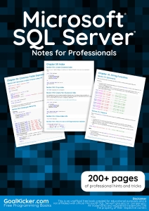 Microsoft SQL Server Notes for Professionals (GoalKicker.com) (Z-Library)