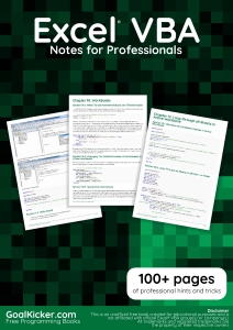 Excel VBA Notes For Professionals. 100+ pages of professional hints and tricks (GoalKicker.com) (Z-Library)